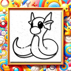 DRATINI wall decor pokemon wall art 2d art game room decoration