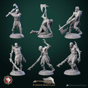 Corrupted orcs set 6 miniatures 32 mm pre-supported