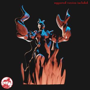 Barbarian Genasi Fire Priestess Medium Miniature (1 inch/25 mm base, 1.25 inch/32 mm height)