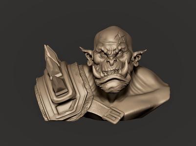 Bald ORC bust