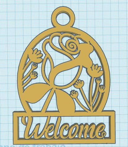 llavero flores welcome