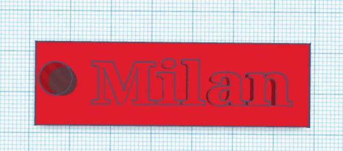 Keychain with name Milan