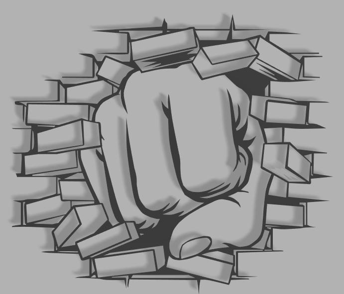 Wallart fist and bricks