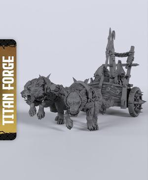 Goblin Wolf Chariot - With Free Dragon  - 5e DnD Inspired for RPG and Wargamers