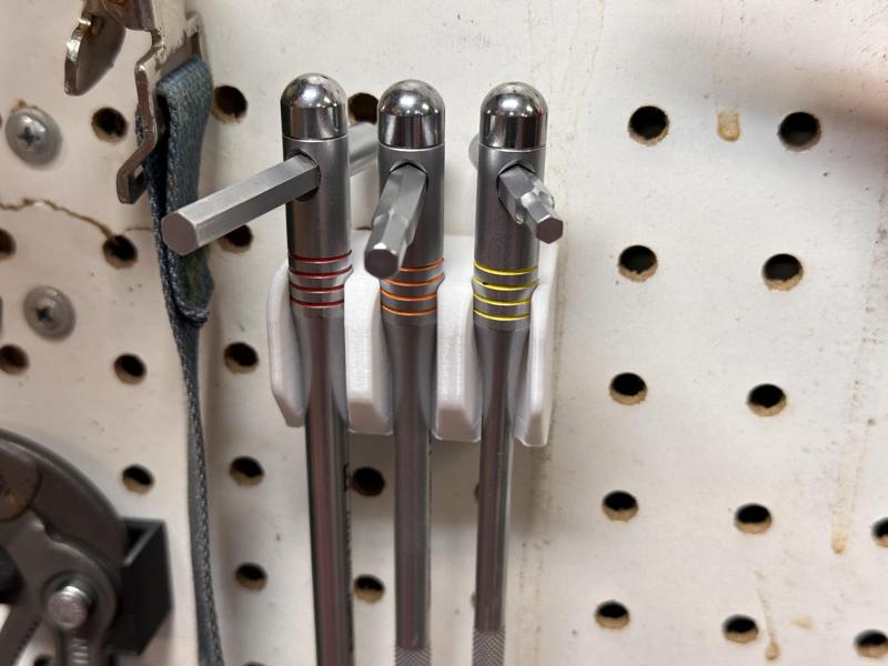 Pegboard or wall mount holder for Runwell hex keys