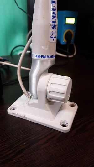 A holder for a marine antenna.