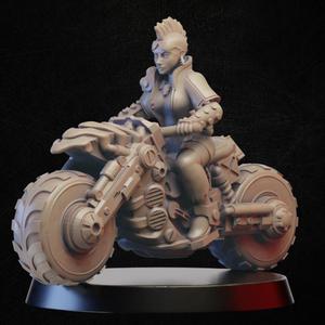 cyberpunk biker miniature