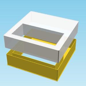 SQUARE WITH TOP HALF BLACK, nestable box (v1)