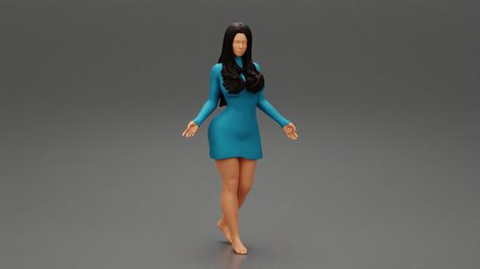 beautiful woman in Turtle neck dress