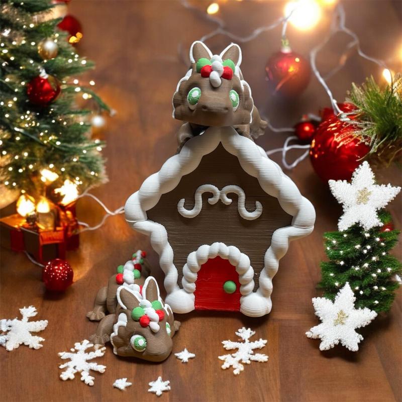 Gingerbread Dragon with House