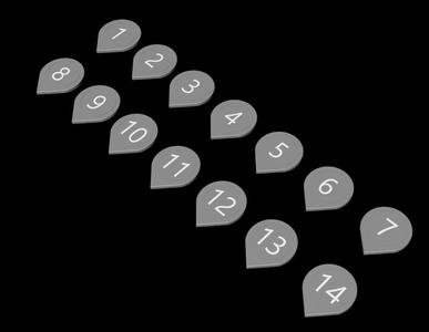 Pins with numbers