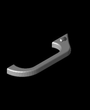 Handle with integrated hook for towel. 96mm cc distance.