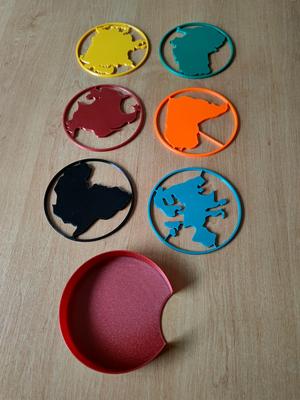 Coasters with a container (not only) for travellers