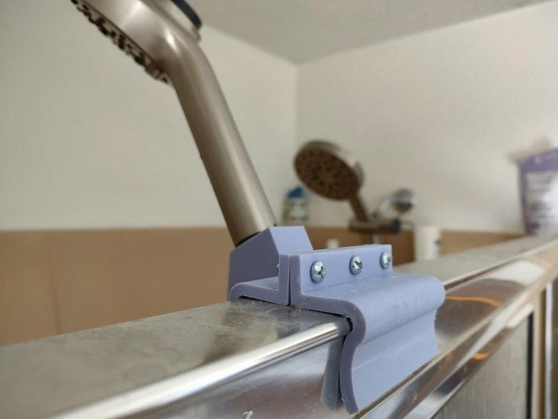 Shower Wand Holder on Door Rail