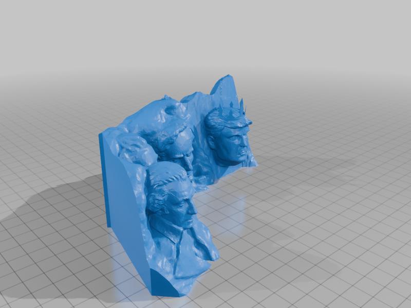 Trump on Rushmore with a crown