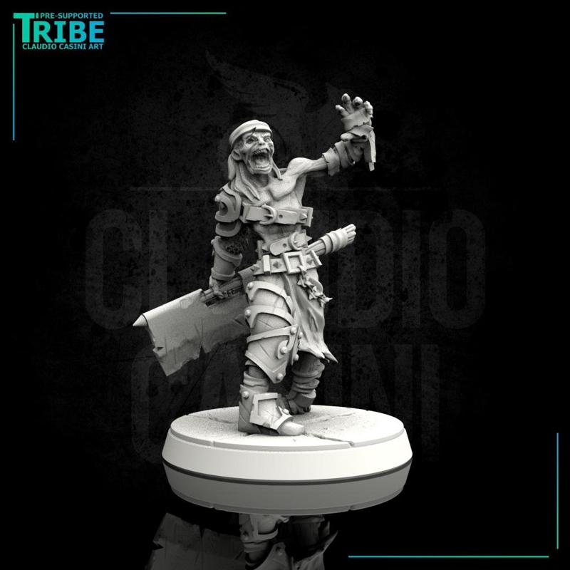 (0099) Male undead zombie warrior with cleaver