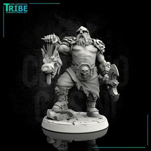 (0054) Male human old warrior with axe