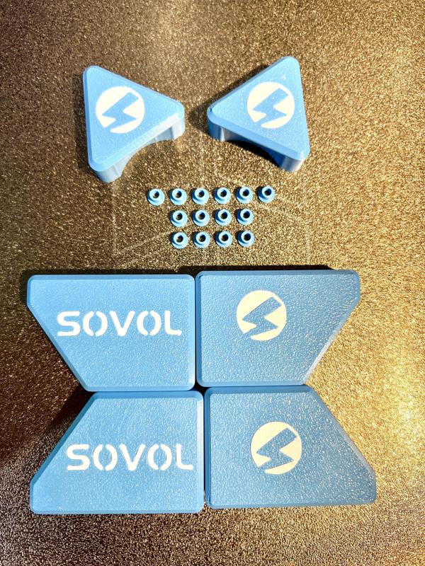 Stock Sovol SV08 Enclosure Door Knobs with Logos