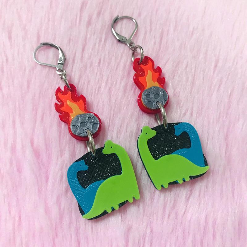 Dinosaur Meteorite Earrings