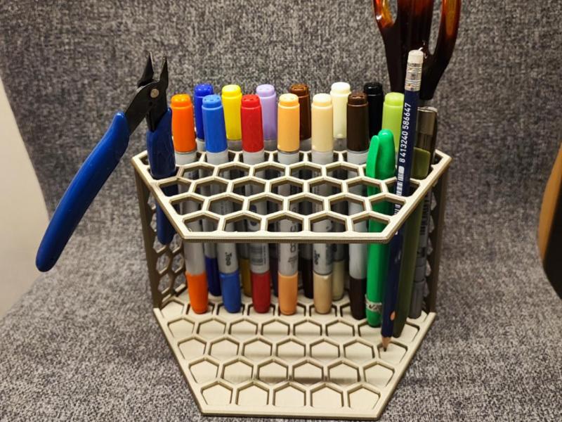 Pens - Brush - Tool Holder - Hexagon Style