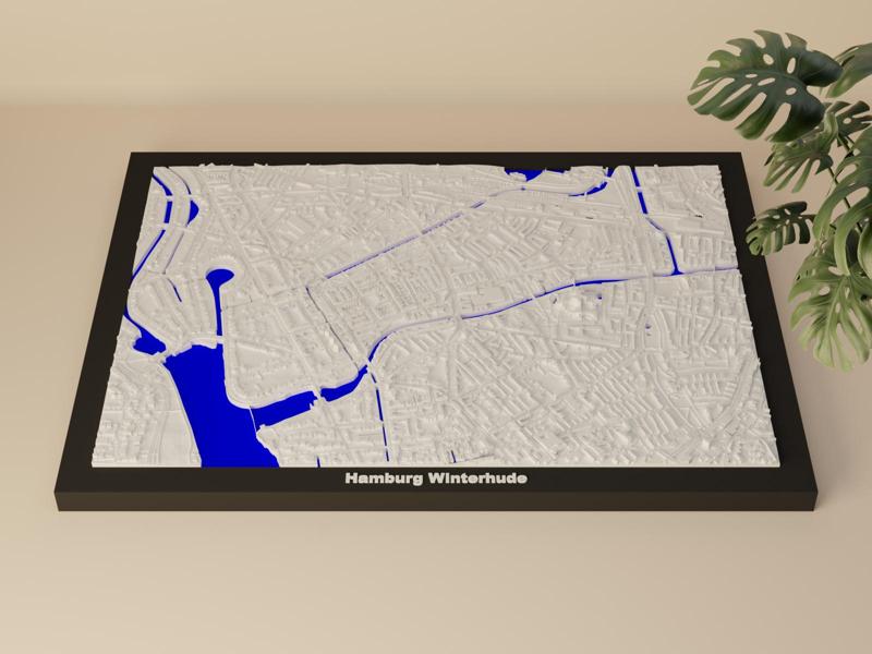 Hamburg Winterhude - 3D Miniature