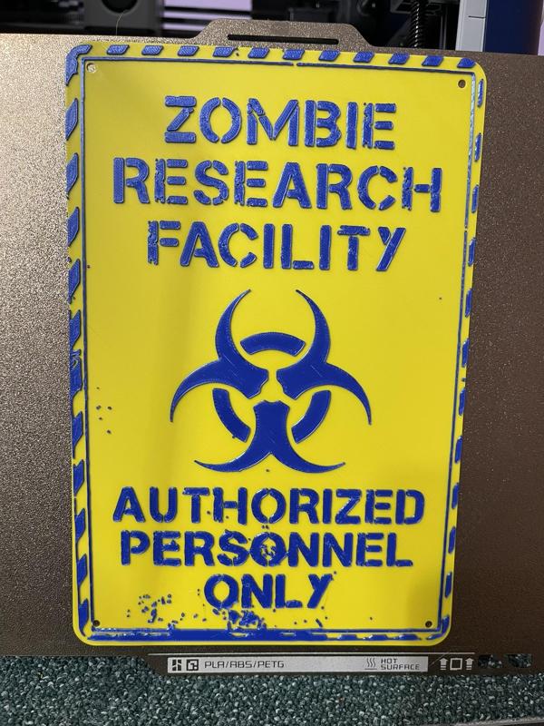 Zombie Research Facility Sign