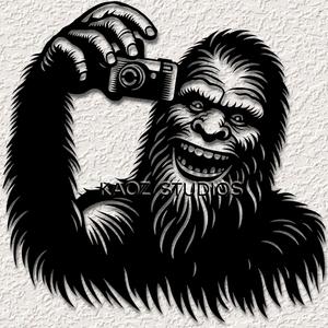 bigfoot wall art sasquach wall decor funny camera big foot tourist decoration