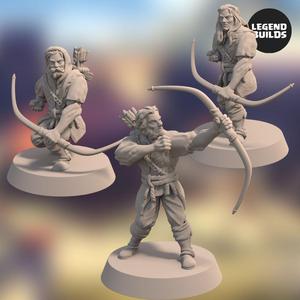 Acenii Barbarian Archers (3 unique miniatures) - 3D printable miniature - STL file