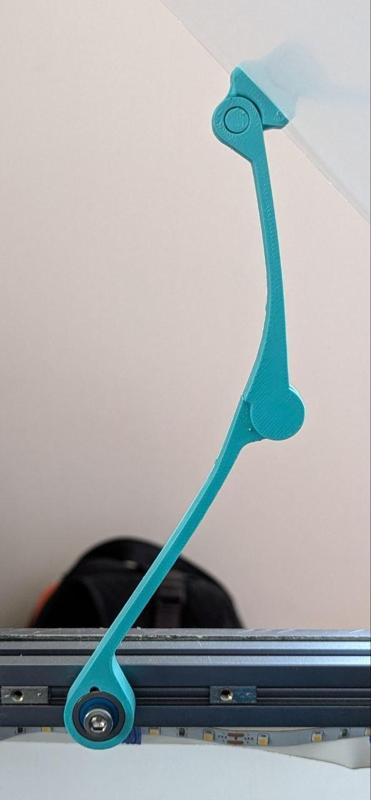 Hinged foldable hood support, w/ball bearings, 2 models