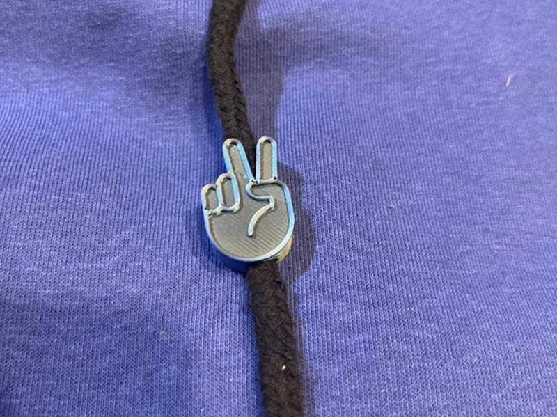 Peace Hoodie Drawstring Beads