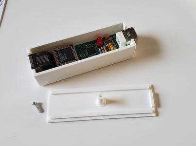 Housing for the PC USB to Coleco ADAM computer keyboard PCB interface by intvdave