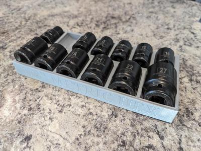 Metric Impact Socket Tray (Harbor Freight 10mm thru 27mm)