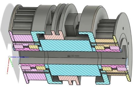 Gearbox for the DOCYKE / Infento / Bigo.land constructor, 2-speed, 1:1, 1:1.5 robotic
