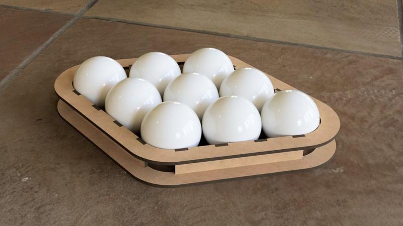 9-Ball Billiards Rack, 57mm, Laser-Cut