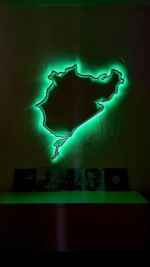 Nürburgring Nordschleife circuit big wall art with LED and Wall Mount