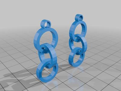 Interlocking circle earrings
