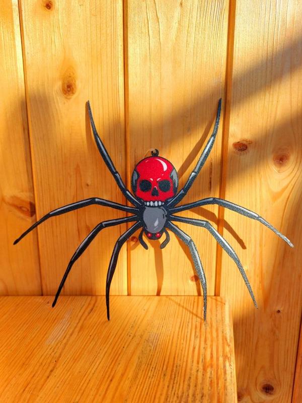 Halloween scary black widow spider window decoration