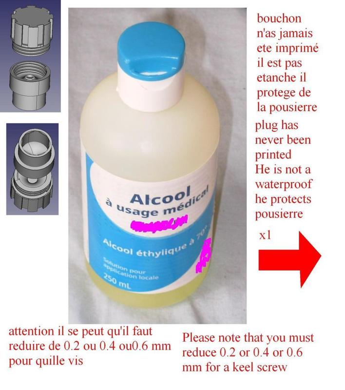250 ml MEDICAL alcohol cap 70 to 90 degrees 578174 bouchon d'alcool medicale 250 ml 70 a 90 degre