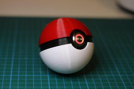 Realistic 3D printed Pokeball with hidden hinge (WIP ready for electronics)