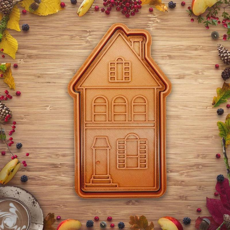 Christmas house cookie cutter / stamp 02