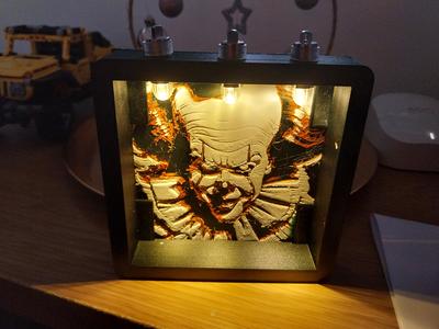 Standing photo frame with  three led lights slots