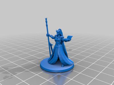 Female Tiefling with Staff Dnd Mini & base