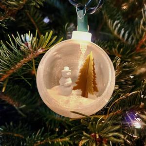 Self-Lit Christmas Ornament with Interchangeable Characters