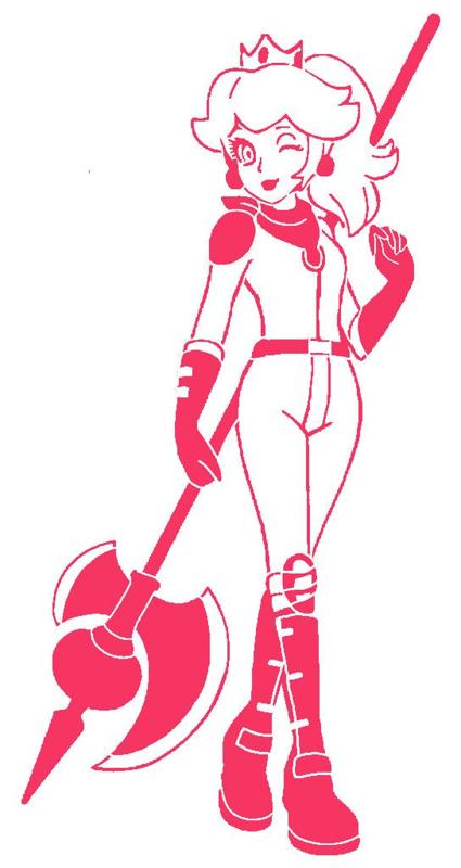 Princess Peach stencil 7