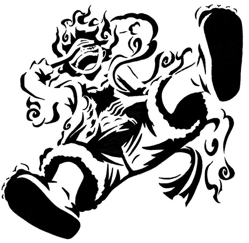 Monkey D. Luffy gear 5 stencil 2