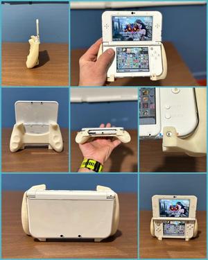 Grip for New 3DS XL/LL with Clear Protective Case Installed.