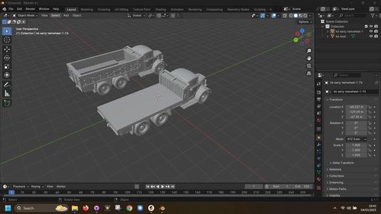 Austin K6 1-76 Scale Flat Bed & Scaled Un-modified version
