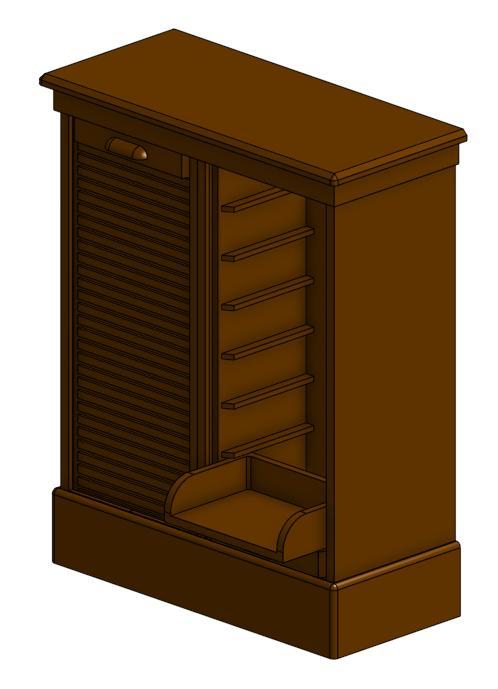 Doll's house shutter cabinet / Puppenhaus Rollschrank/Rollladenschrank 1:12