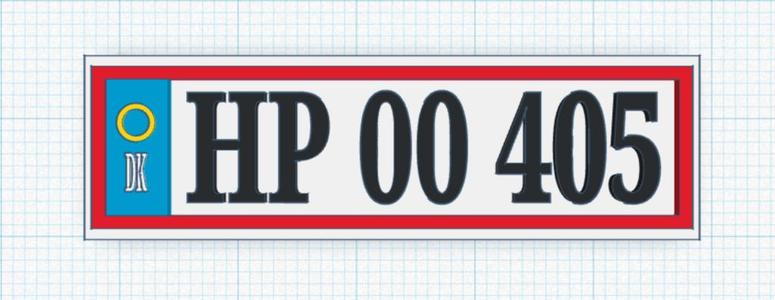 DK license plate 1/10 RC