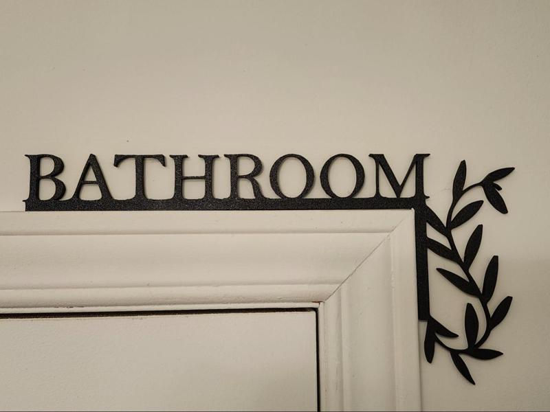 Bathroom door corner sign for guest